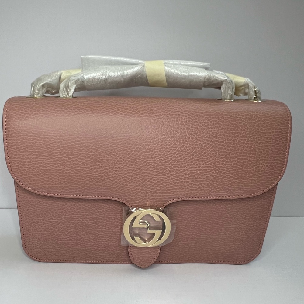 BRAND NEW GUCCI Medium Dollar Interlocking G Shoulder Bag - Soft Pink